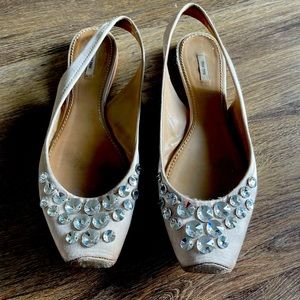 MIU MIU Satin Ballet Sling back flats